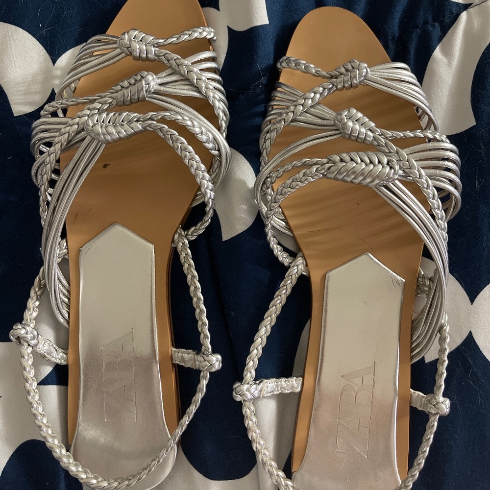 Zara silver sandals